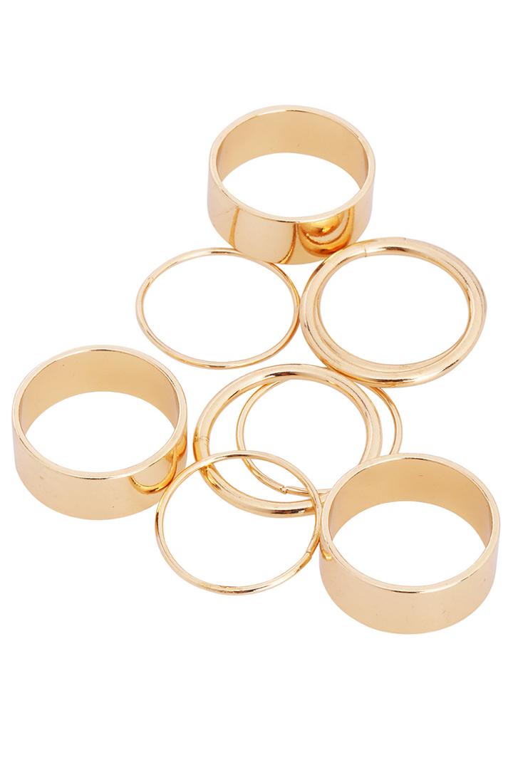 Romwe Tough Punch Gold Rings