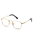Romwe Gold Metal Frame Clear Lens Glasses