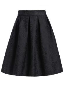 Romwe Jacquard Box Pleated Skirt