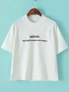 Romwe Naivete Print Knit White Sweater