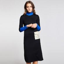 Romwe Flap Pocket Front Rib-knit Pencil Dress