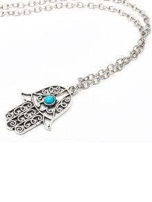 Romwe Hollow Hand Design Pendant Necklace
