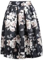Romwe Black Floral Print Midi Skirt