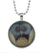 Romwe Silver Plated Owl Round Necklace