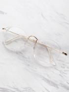 Romwe Transparent Frame Metal Top Bar Glasses