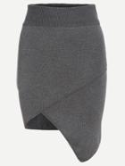 Romwe Grey Asymmetric Tulip Hem Bodycon Skirt