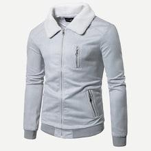 Romwe Men Zip Decoration Suede Jacket