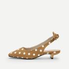 Romwe Bow Decorated Polka Dot Kitten Heel Flats