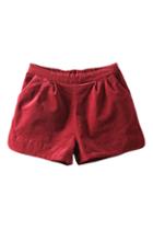 Romwe Elastic Corduroy Red Shorts