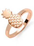 Romwe Gold Hollow Out Pineapple Ring