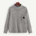 Romwe Pom Pom Pocket Drop Shoulder Sweater