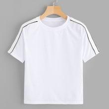 Romwe Tape Panel Tee