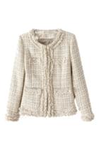 Romwe Pocketed Check Cream Coat