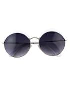 Romwe Fashionable Round White Oversized Sunglasses