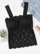 Romwe Lace Cut Out Strap Top