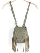 Romwe Green Drawstring Tassel Plait Backpacks