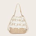 Romwe Flower Detail Crochet Woven Satchels