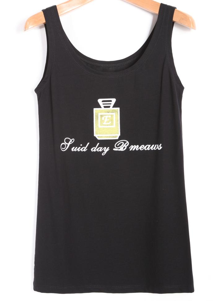Romwe Perfume Bottles Print Vest