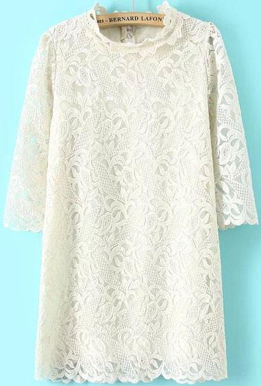 Romwe Fungus Collar Embroidered Slim Dress
