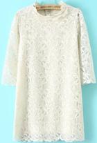 Romwe Fungus Collar Embroidered Slim Dress