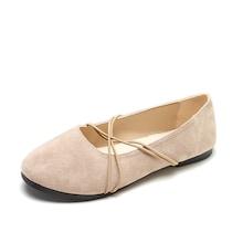 Romwe Criss Cross Suede Ballet Flats