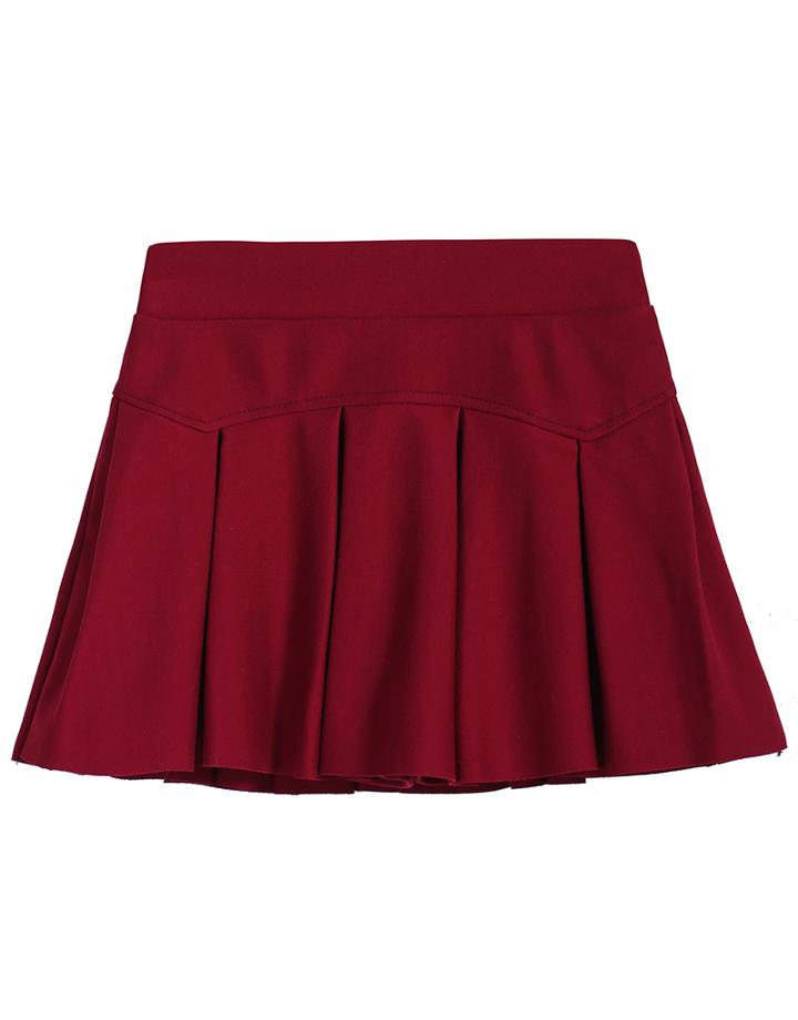 Romwe Flouncing Mini Red Skirt