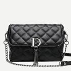 Romwe Quilted Detail Tassel Decor Chain Bag