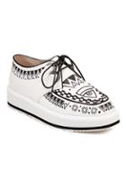 Romwe Fish Eye Print Shoelace Shoes