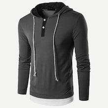 Romwe Guys 2 In 1 Drawstring Hooded Tee