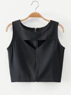 Romwe Triangle Cutout Crop Tank Top