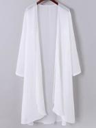 Romwe Chiffon Long White Top