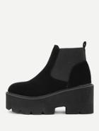 Romwe Round Toe Wedge Ankle Boots