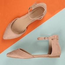 Romwe Pointy Toe Adjsutable Ankle Strap Flats