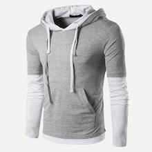 Romwe Men 2 In 1 Drawstring Hooded Tee