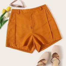 Romwe Solid Pocket Side Shorts