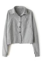 Romwe Short Thicken Grey Shirt