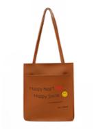 Romwe Letter And Print Tote Bag