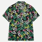 Romwe Guys Botanical Print Buttoned Shirt