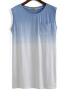 Romwe With Pocket Ombre Color-block Tank Top