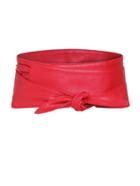 Romwe Sparkly Red Knotted Front Wide Belt
