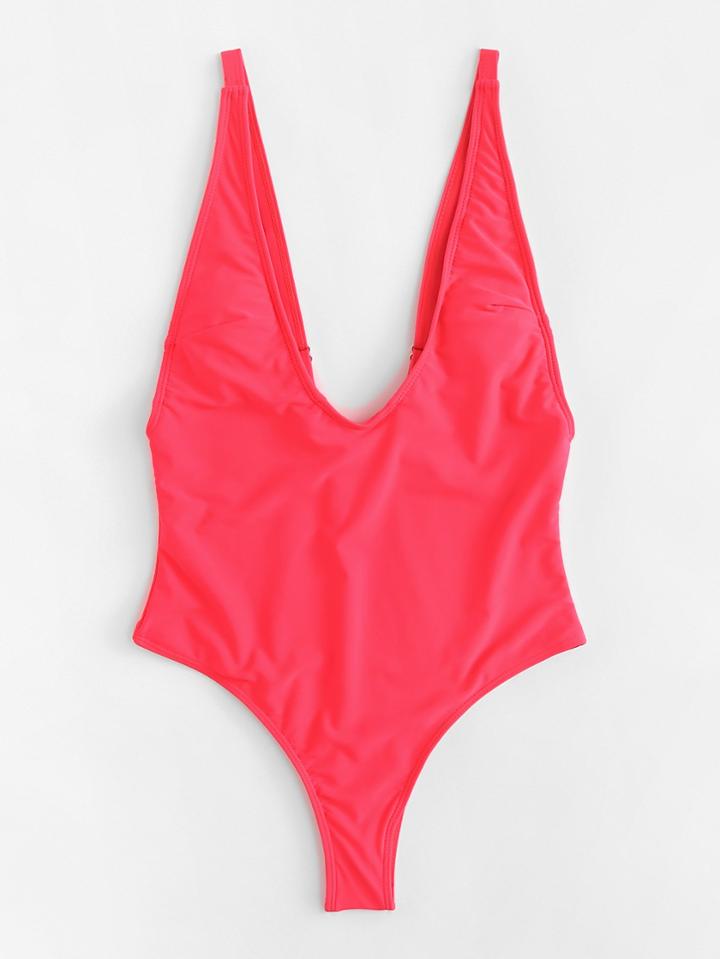 Romwe Adjustable Straps Swimsuit