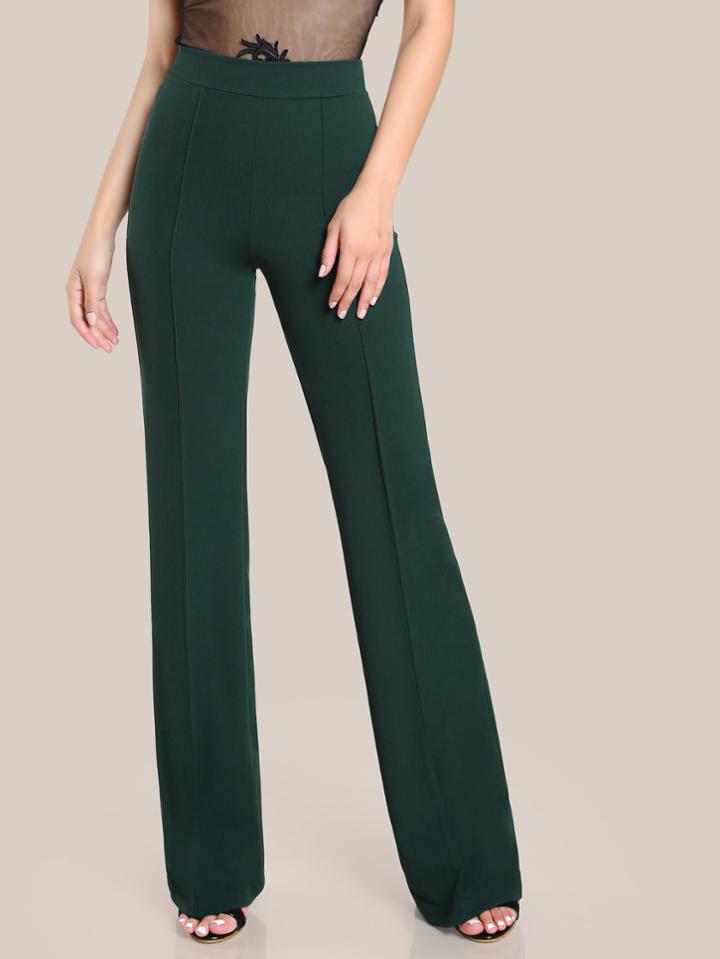 Romwe High Rise Piped Dress Pants