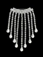 Romwe Flash Drill Dripping Tassel Brooch