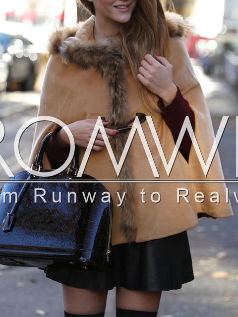 Romwe Camel Hooded Cape Coat