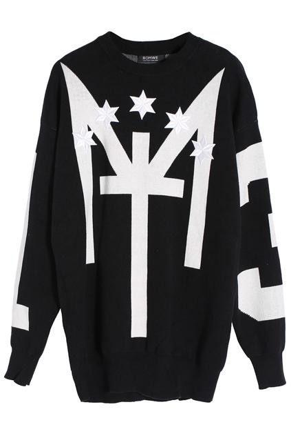 Romwe Hexagon M Black Jumper