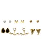 Romwe Gold Multi Shape Stud Earrings Set