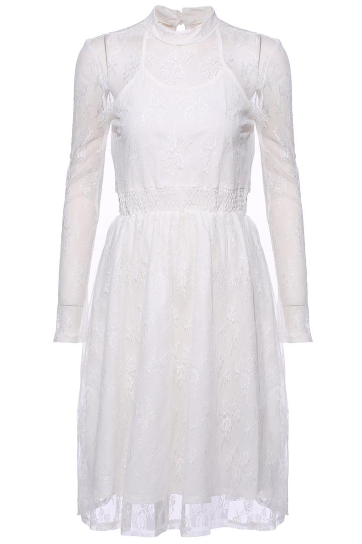Romwe White Elegant Lace Dress