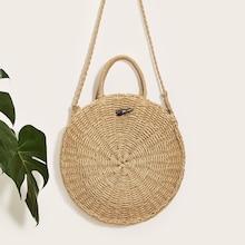 Romwe Braided Round Satchel Bag