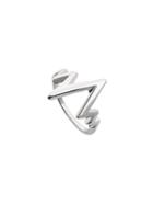 Romwe Silver Electrocardiogram Shaped Ring