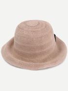 Romwe Khaki Bow Embellished Straw Bucket Hat